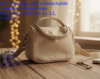 Pattern of a handbag with a detachable shoulder handle