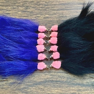 Egg Sucking Leech Fly- 1 Dozen pack- for Trophy Trout/Steelhead/Salmon- High Quality with Premium Hooks -#2-Black/Purple- a must for Alaska!
