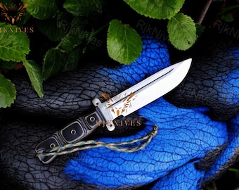 Handmade Daryl Dixon Knife Replica: D2 Steel Knife with Leather Sheath