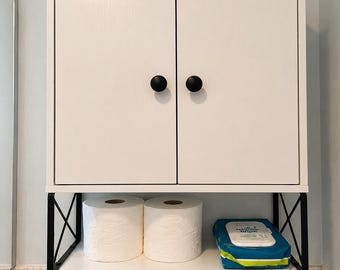 Wooden Farmhouse Medicine Cabinet with Towel Rack | Bathroom Storage | Bathroom Organizer | Display Cabinet | Wall Mount Cabinet