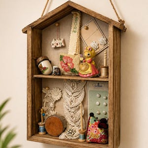 Wall Mounted Wooden Shadowbox Display Case | Shadow Box Shelf | Collectible Display | Pet Memorial | Memorabilia Display | Display Case