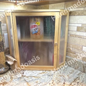 Wooden Bread Box for kitchen Countertop | Corner Bread Box | Kitchen Storage | Bread Storage | Kitchen Decor | Housewarming Gift