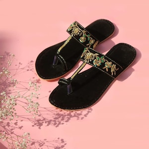 Handmade Kolhapuri Sandals For Women - Traditional Pakistani Chappal - Women Slip ons