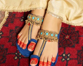 Embroidered Indian Kolhapuri/Sandals – Traditional Ethnic Footwear for Women, Wedding & Festive Wear
