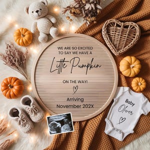 Fall Pregnancy Announcement Digital, Baby Announcement, Social Media Reveal