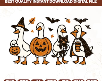 Halloween Goose SVG PNG,Spooky Goose Halloween Png,Halloween Goose PNG,Autumn Png,Fall Png,Pumpkin Goose Shirt Png,Cute Horror Png,Cricut