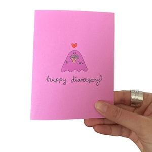 Pink Happy Diaversary Card – Diabetes Anniversary Greeting Blank Inside – Diabetic Gift, Type 1 & Type 2 Diabetes Celebration Card