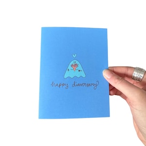 Blue Happy Diaversary Card – Diabetes Anniversary Greeting Blank Inside – Diabetic Gift, Type 1 & Type 2 Diabetes Celebration Card