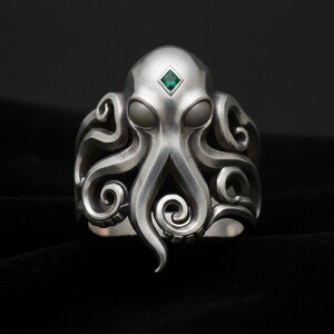 Cthulhu Kraken Ring: Gothic 925 Sterling Silver Tentacle Jewelry