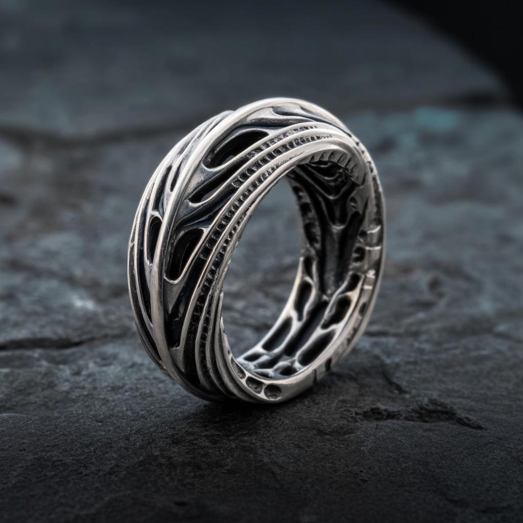 Alien Spine Ring – Skeletal Bone Design in Oxidized Sterling Silver ...