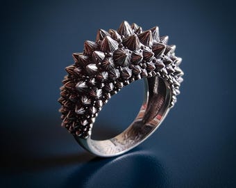 Sterling Silver Spike Ring: Gothic Thorn Ring for Men - Etsy