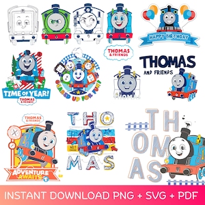 Thomas and Friends SVG Birthday Bundle | 29+ Train Clipart Designs | png svg pdf | Kids Party Decorations | Digital Download Files