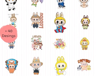 Labubu Monster Bundle | 40+ Cute Labubu SVG PNG PDF Designs | Labubu Digital Clipart Collection for Cricut, Sublimation & Print