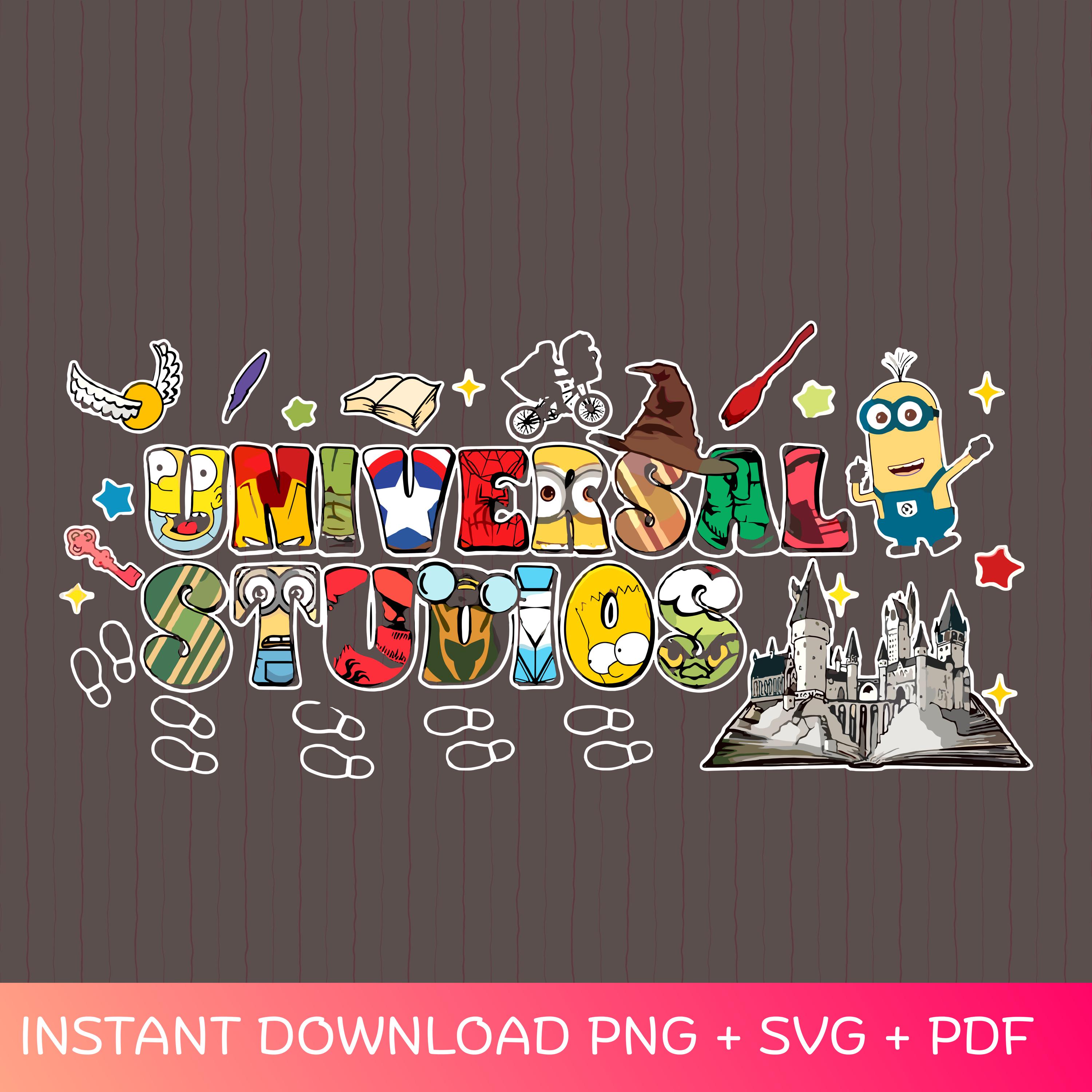 Universal Studios Cartoon Clipart: Movie Theme Design (PNG SVG PDF Digital Download)