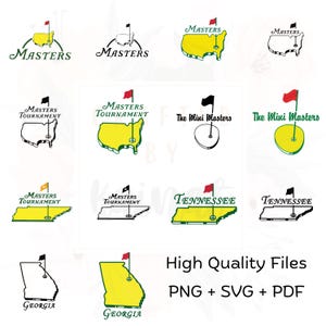 Golf-Turnier-Symbol-Bundle: SVG, PNG, PDF-Dateien - Masters Theme