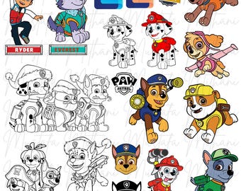 Paw Patrol Clipart Bundle: SVG & PNG Files, Birthday Party Decor (Digital Download)