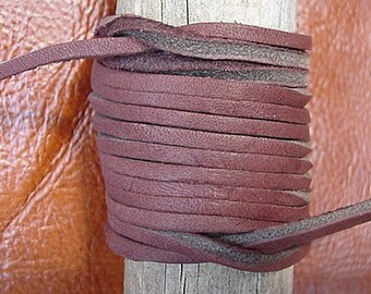 Lace Lacing Leather topgrain, chocolate brown, 12 feet, 2 pieces