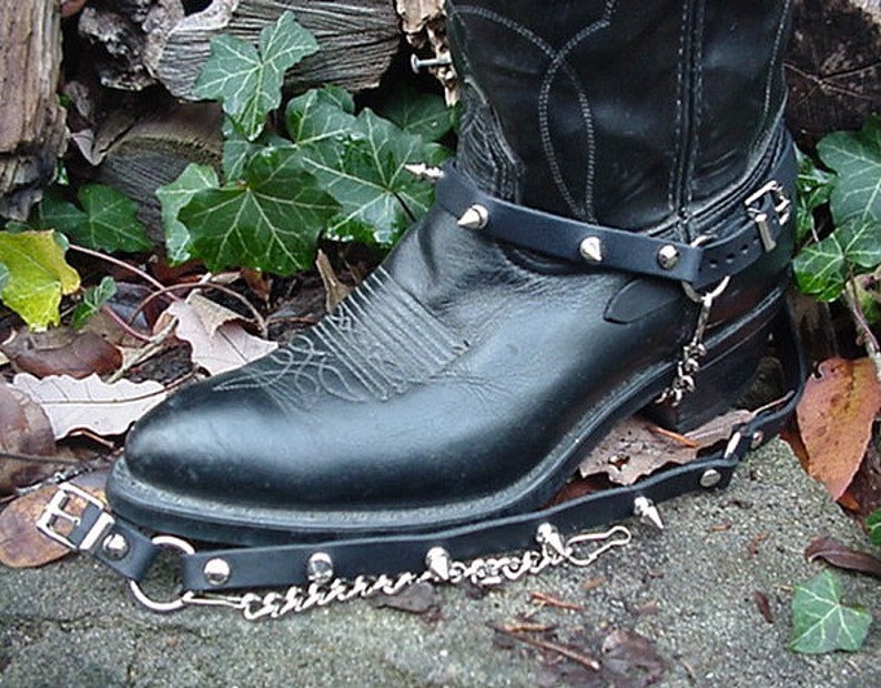 custom biker boot straps