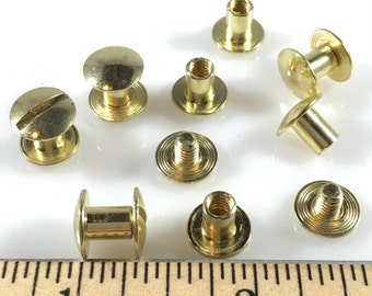 CONCHOS Chicago Screws 1/4 inch Plain 25 pcs BP GOLD