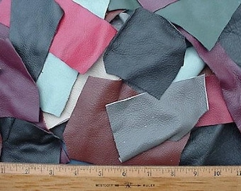 Scrap Upholstery Leather Craft Mixed Colors 2 Lbs 10 Sf