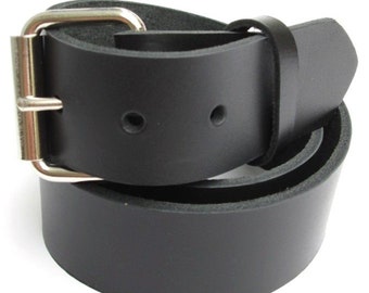 Cinturón de cuero resistente para hombre de 1 1/2 pulgada de ancho - Negro y marrón