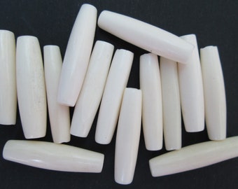 Genuine Hairpipe Bone: Ivory White 1 inch long, 25 pcs