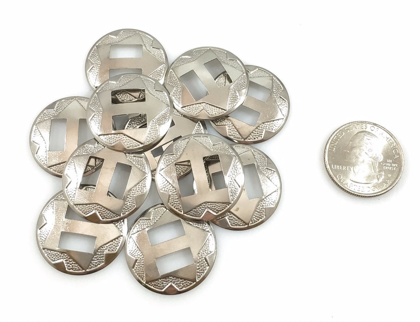 CONCHOS 1 Inch WESTERN STAR Steel Nickel Plated Silver Finish 30 Pcs - Etsy