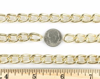 CURB CHAIN WELDED  2.5mm 10 Foot Length Brass Finish