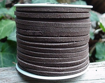 LACE LACING LEATHER Suede Dark Brown 25 Yds