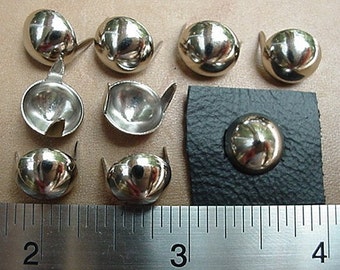 NAILHEADS SPOTS STUDS 2 Prong Hi Dome 8mm Np 100 pcs