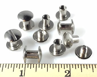 CONCHOS Chicago Tornillos 1/4 pulgadas Lisa 25 piezas NP PLATA