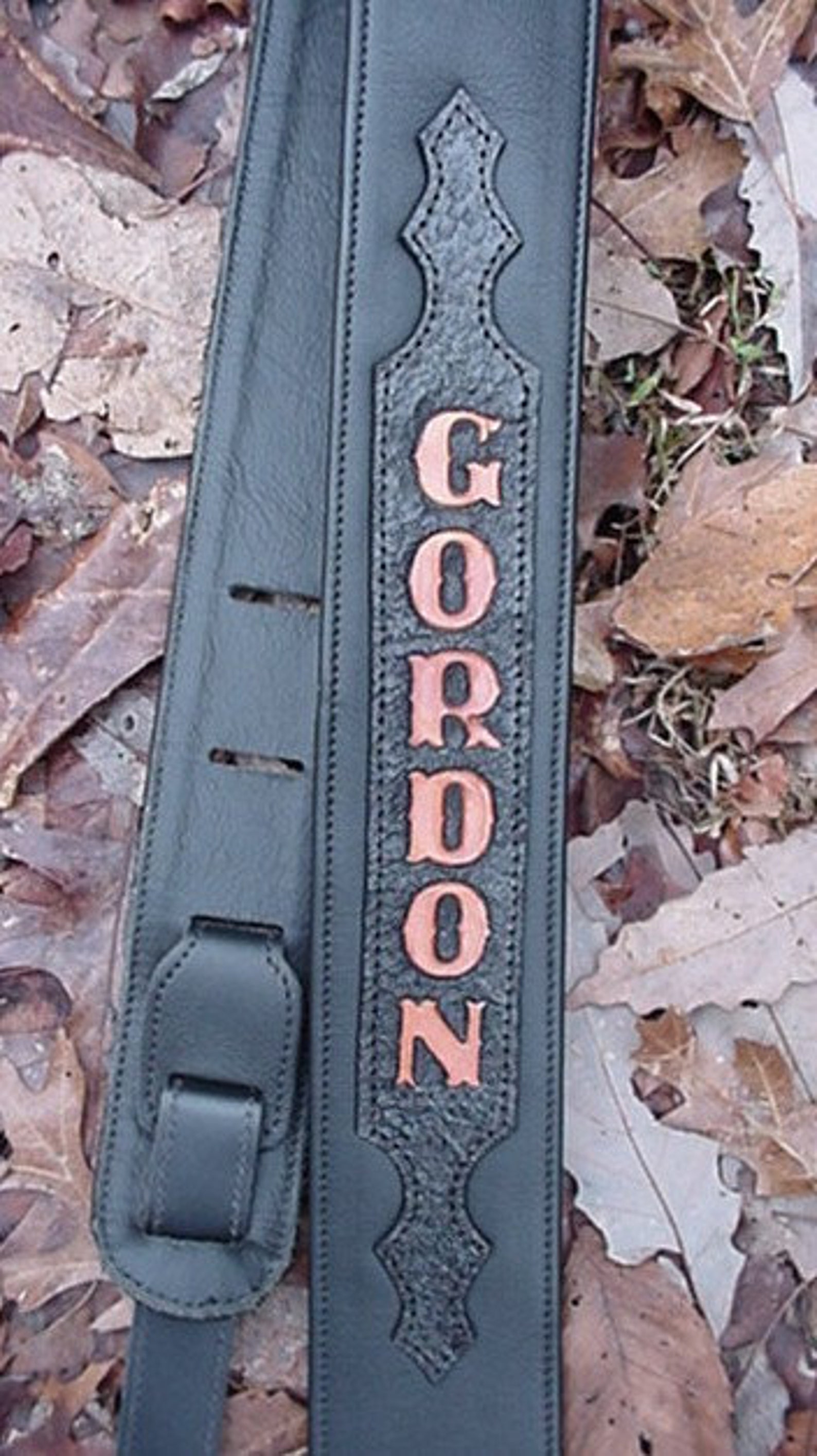 Custom Handmade Tooled Leather GUITAR STRAP With Your NAME Etsy