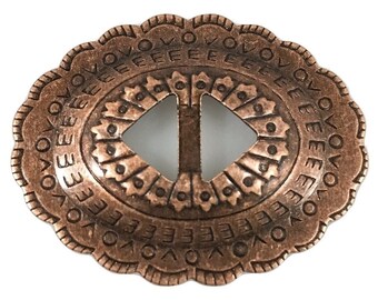 Conchos Mixed Finishes Western 1 1/4" Oval; Scalloped Style Slotted - Various Colors, 20 pieces per lot