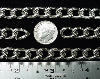 CURB CHAIN WELDED 2.5Mmm 10 Foot Length Nickel Finish