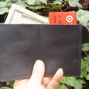 Hombres Damas Negro Cuero SECRET Bifold BOOT WALLET