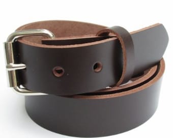 Mens Heavy Duty Leather Belt 1 1/4 inch Wide - Black & Brown