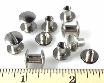 CONCHOS Chicago tornillos 1/4 de pulgada llana 50 piezas plata NP