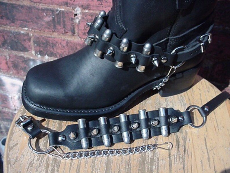 biker boots with straps