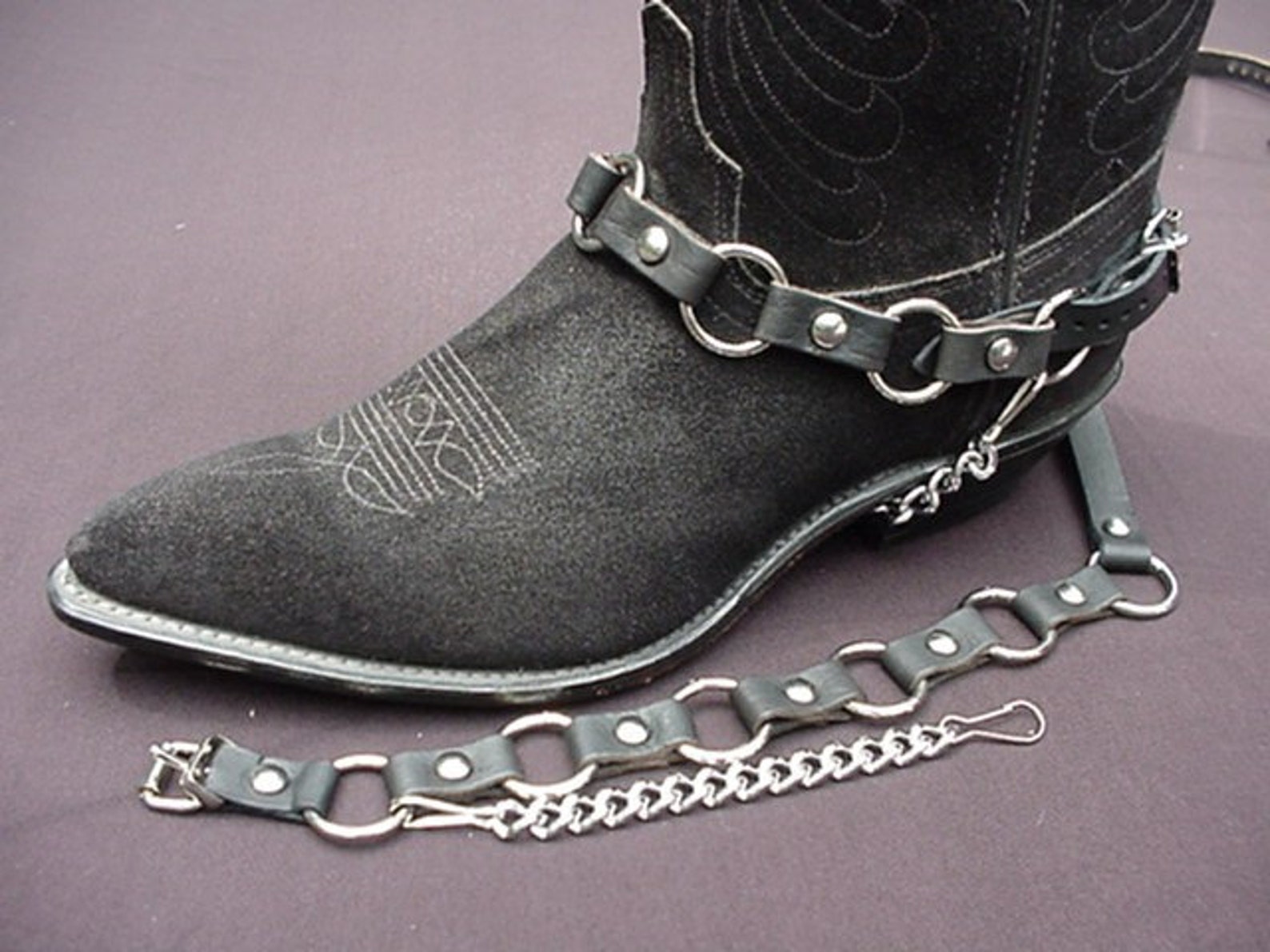 custom biker boot straps
