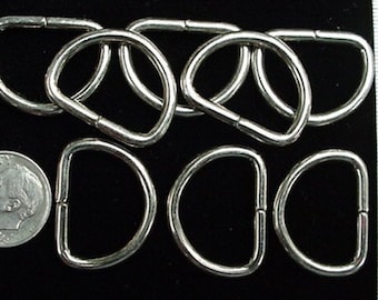 STEEL DEE Rings 3/4 inch ID Nickel Silver Finish 40 pcs