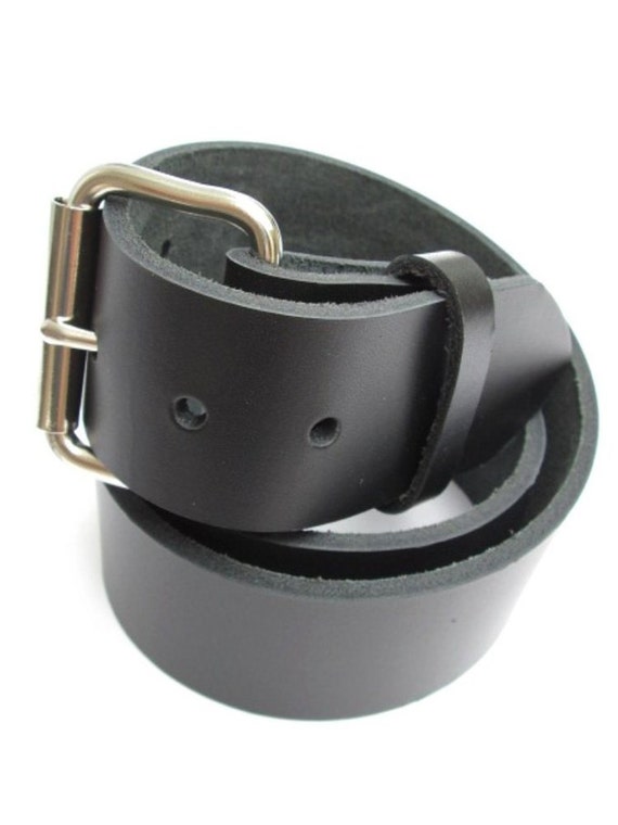 Mens Heavy Leather Belt 1 3 4 Inch Wide Black Brown Etsy