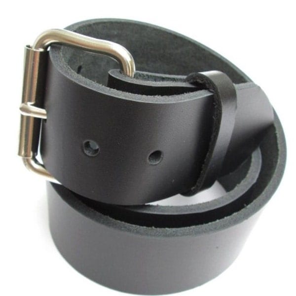 Mens Heavy Leather Belt 1 3/4 inch Wide - Black & Brown