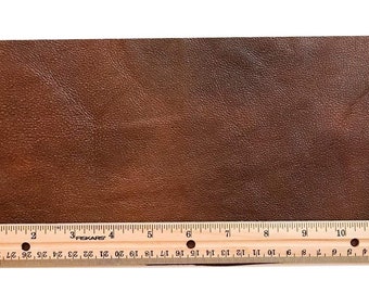 A-1 Upholstery Leather Piece Cowhide Medium Brown Lt Wt 1/2 Sf