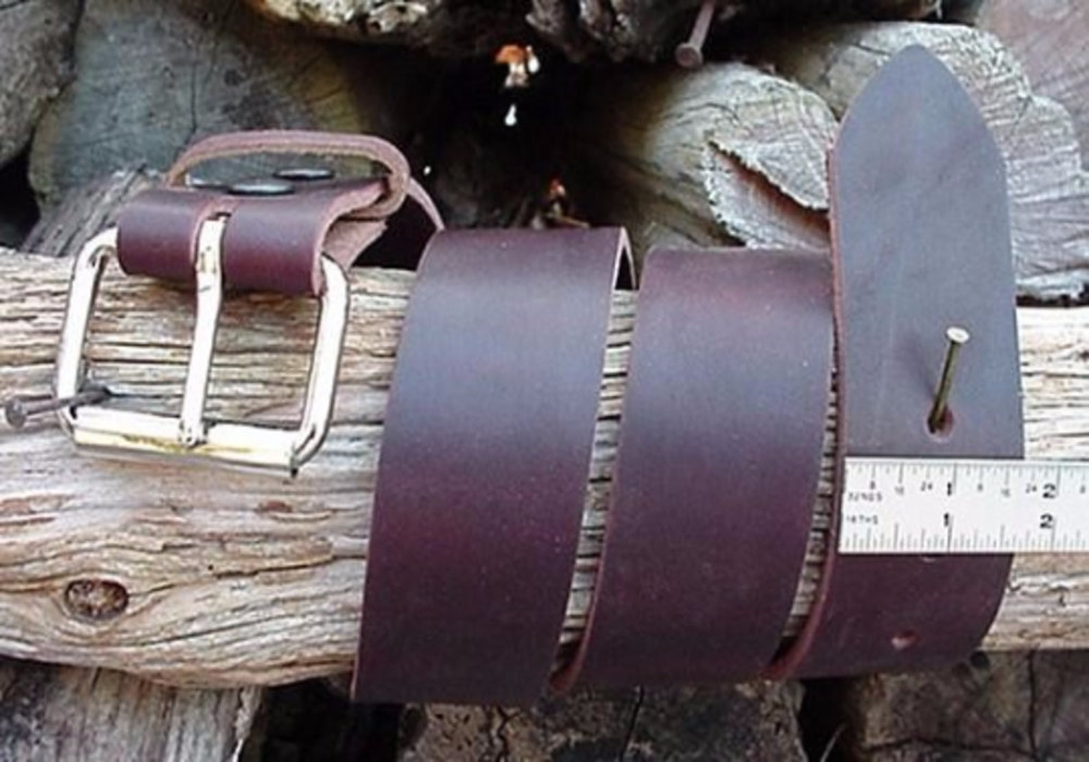 Mens Heavy Leather Belt 1 3/4 Inch Wide Black & Brown Etsy