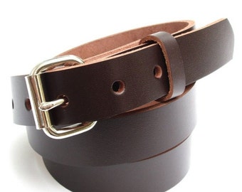 Mens Heavy Duty Dress Belt 1 inch Wide - Black & Brown