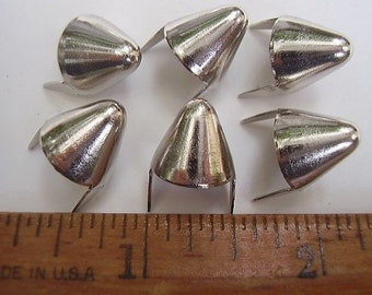 Nailheads Spots Studs 2 Prong Round Cone-Shaped 1/2"; Steel with Nickel Finish; 100 Pcs