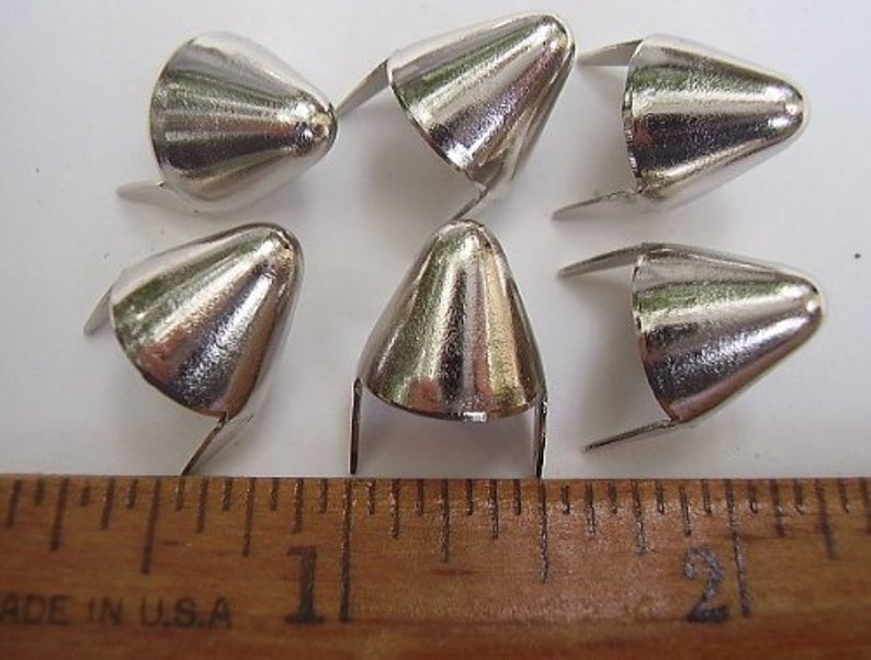 4 Prong 6MM 15//64 /… 100 PCS Spots Studs: Size 30//107 Round with Six Facets Gold Finish Nailheads