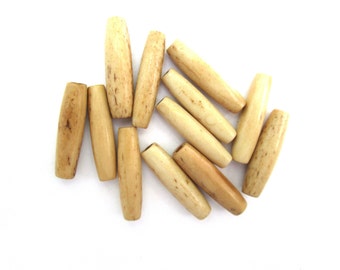 Genuine Hairpipe Bone: Teastained, Antiqued 1 inch long, 25 pcs