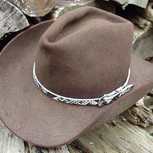 RUBAN WESTERN B et W PYTHON peau de serpent avec boucle 3 pièces