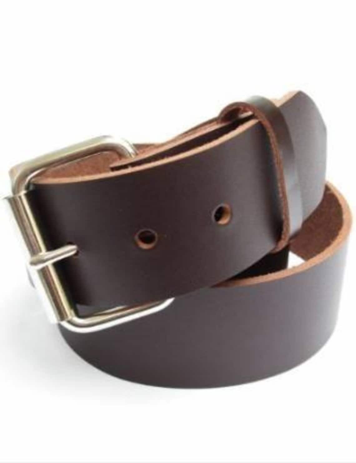 Mens Heavy Leather Belt 1 3/4 inch Wide Black & Brown Etsy